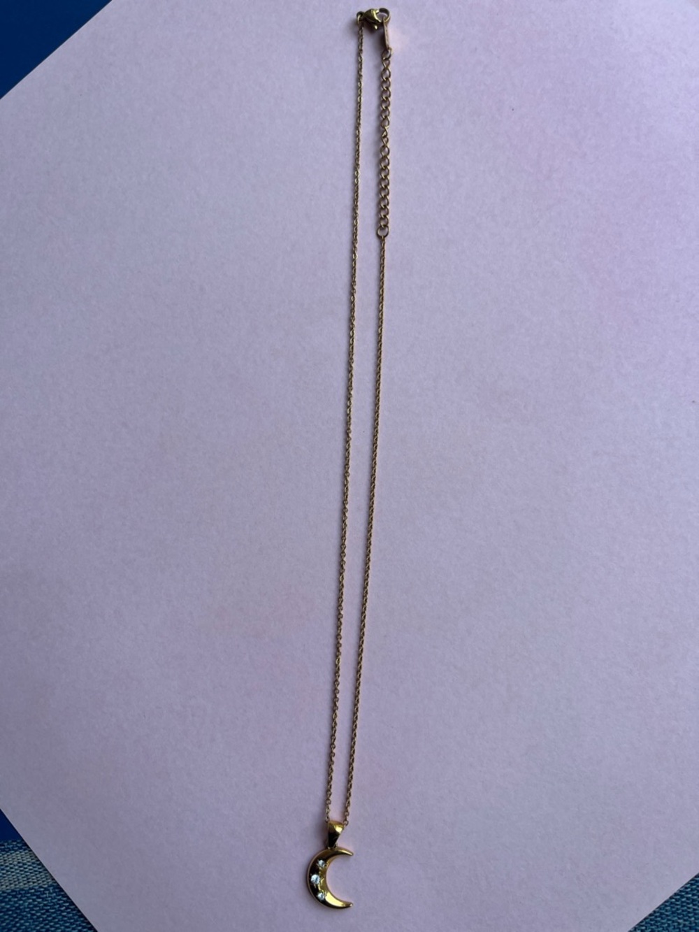 Gold Crescent Moon Pendant Necklace - Elegant Women's Jewelry